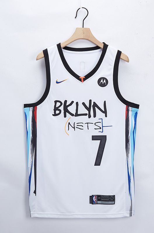 Men Brooklyn Nets #7 Durant White Game Nike 2021 NBA Jersey1